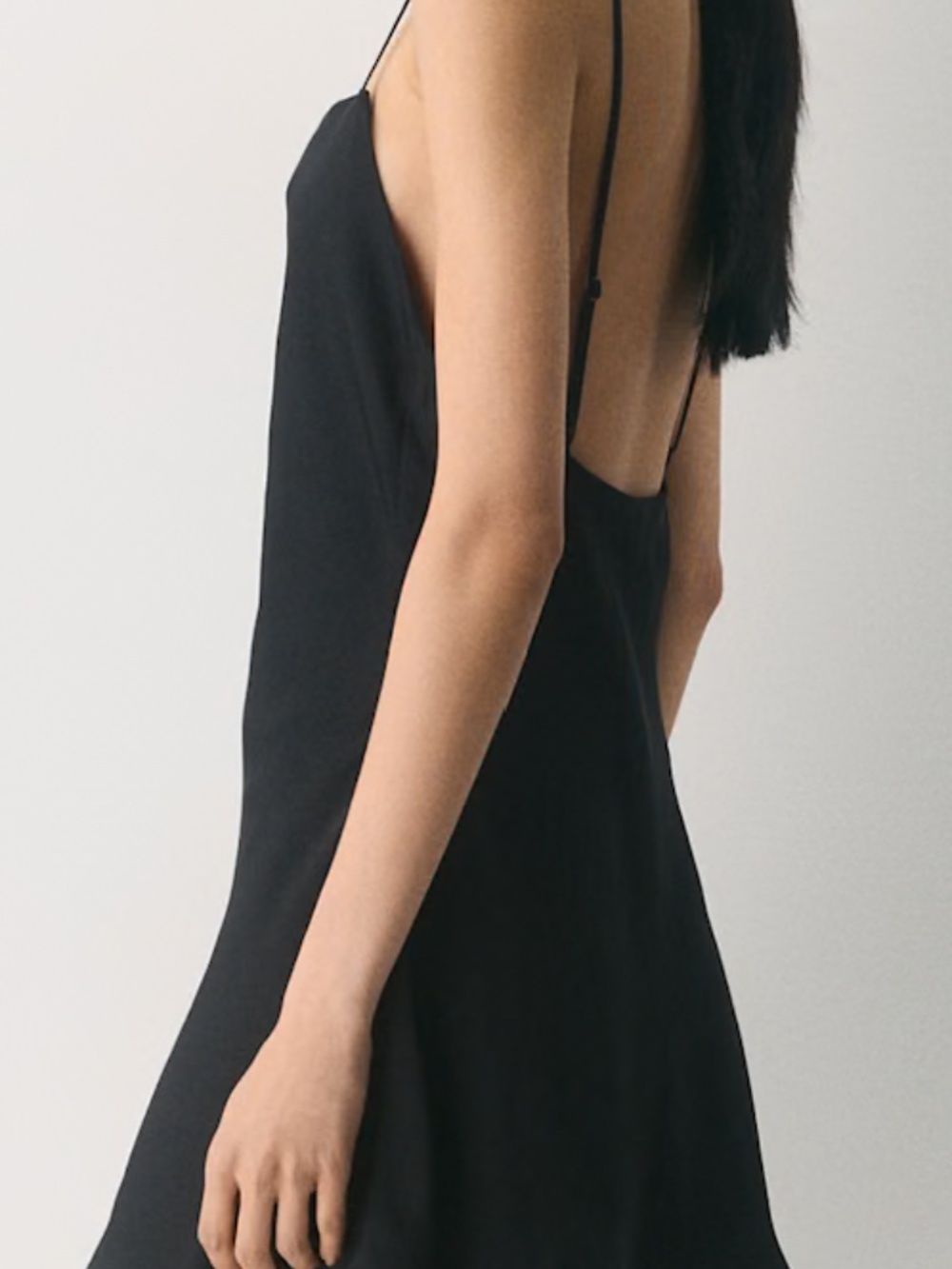 NWOT Aritiza Satin Silk Black Mini Backless Dress - Picture 2 of 6